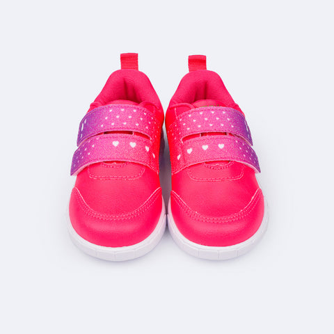 Tênis de Led Infantil Pampili Sneaker Luz Phone Strap Pink Maravilha - estampa na frente do tênis