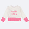Blusa Infantil Pampili Fabulous Strass Off White e Rosa