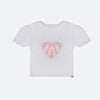 Camiseta Infantil Pampili Coração Holográfico e Strass Branca