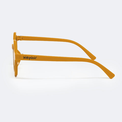 Óculos de Sol Infantil KidSplash! Eco Proteção UV Redondo Mostarda - hastes laterais