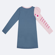 Camisola Infantil Cara de Criança Manga Longa Elefoa Azul e Rosa - costas camisola infantil 