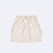 Short Saia Infantil Infanti Strass e Pérolas Off White - frente do short saia infantil