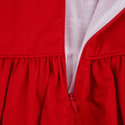 Vestido de Bebê Roana Natal com Lastex e Bordado Vermelho - forro interno