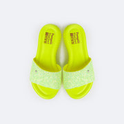 Chinelo Infantil Feminino Pampili Candy Glitter Amarelo Fluor - palmilha confortável