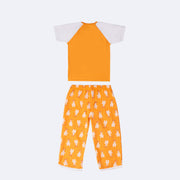 Pijama Infantil Cara de Criança Capri Fox Terrier Amarelo e Branco - 10 Anos - costas do pijama infantil