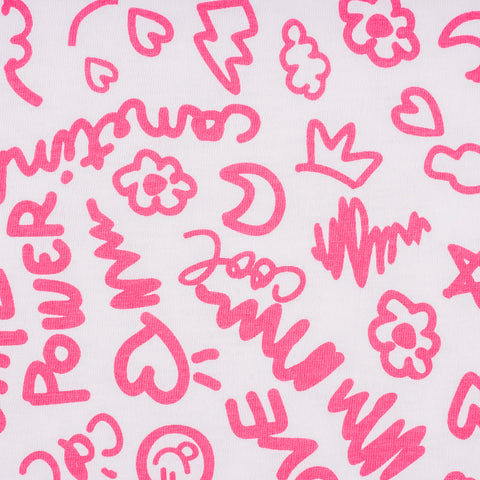 Camisola Pré-Adolescente Cara de Criança Canetinhas Branca Mescla Pink - 10 a 14 Anos - estampa divertida