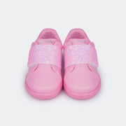 Tênis de Led Infantil Pampili Sneaker Luz Paetê e Briho Rosa Bale - frente tênis infantil rosa