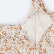 Vestido de Bebê Bambollina com Renda e Floral Colorido Claro - botão aberto e forro interno