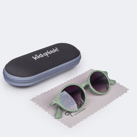 Óculos de Sol Infantil KidSplash! Eco Light Proteção UV Verde - óculos e estojo de zíper