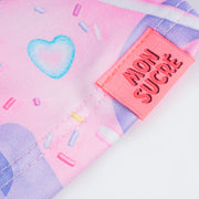 Conjunto Fitness Kids Mon Sucré Bubble Gum Rosa  - detalhe da marca