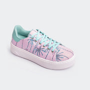 Tênis Feminino Tweenie #Play em Tela Estampa Coqueiros Rose.