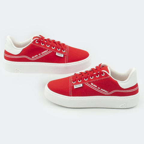 Tênis Feminino Tweenie #Play Lona Believe In Yourself Vermelho Peper.