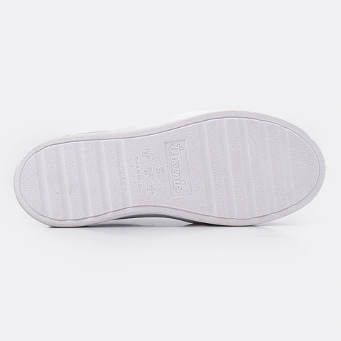 Tênis Slip On Feminino Tweenie #Play em Glitter Branco.