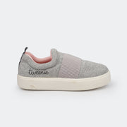 Tênis Slip On Feminino Tweenie #Play Real Zone Malha Antiviral Cinza.