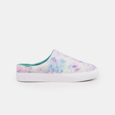 Tênis Mule Feminino Tweenie #Fun Snug Real Zone Veludo Tie Dye Rose e Azul Tiffany.