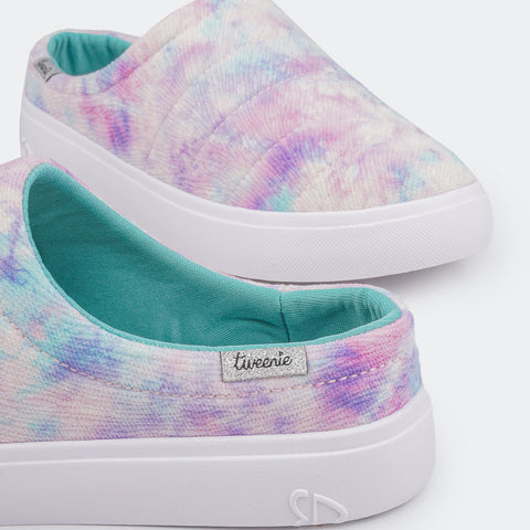 Tênis Mule Feminino Tweenie #Fun Snug Real Zone Veludo Tie Dye Rose e Azul Tiffany.