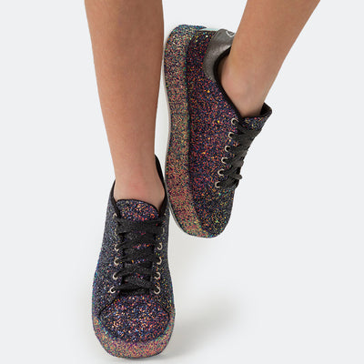 Tênis de Glitter Tweenie #Mix  Preto com Roxo.