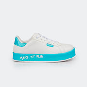 Tênis Feminino Tweenie #Mix Make It Fun Branco e Azul.