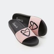 Chinelo Slide Feminino Tweenie #Glow Coração Rose.