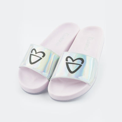 Chinelo Slide Tweenie #Glow Holográfico.