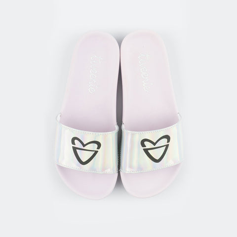 Chinelo Slide Tweenie #Glow Holográfico.