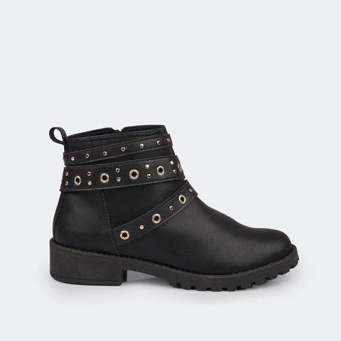 Bota Cano Curto Feminina Tweenie #Rocky Preta.