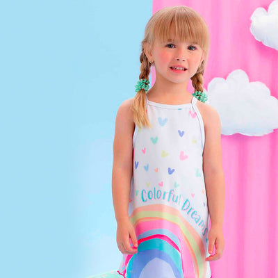 Camisola Kids Roupa de Dormir Mon Sucré Colorful Dreams Branca - menina vestido a camisola