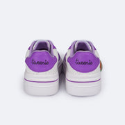 Tênis Feminino Tweenie #Crush Branco e Roxo - Vem com Chaveiro - traseira do tênis com detalhes roxo