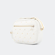 Bolsa Tiracolo Feminina Tweenie Branca Com Detalhe Dourado.