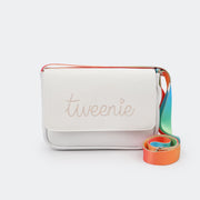 Bolsa Tiracolo Feminina Tweenie Real Zone com Alça Colorida Branca.