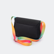 Bolsa Tiracolo Feminina Tweenie Real Zone com Alça Colorida Preta.