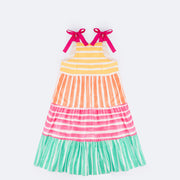 Vestido Kids Món Sucré Midi Multicolorido - parte de trás