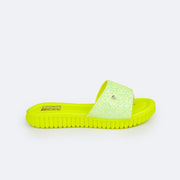 Chinelo Infantil Feminino Pampili Candy Glitter Amarelo Fluor - lateral chinelo com glitter