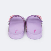 Chinelo Birken Infantil Pampili Fun Glee Fivela e Glitter Colorido Lilás - traseira chinelo infantil lilás