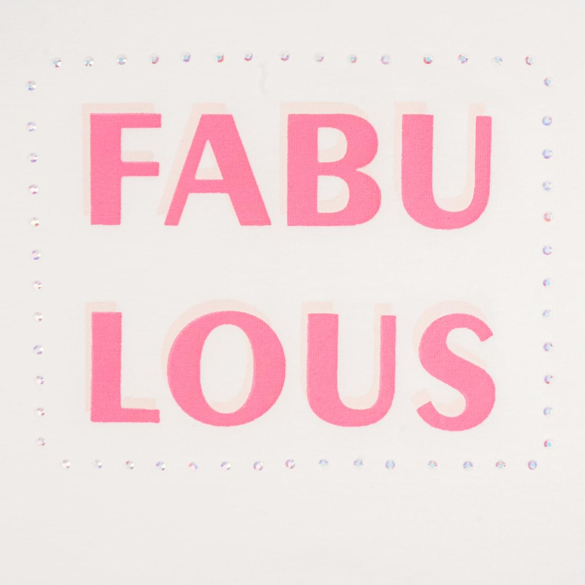 Blusa Manga Longa Pampili Fabulous Strass Off White e Rosa - estampa e strass