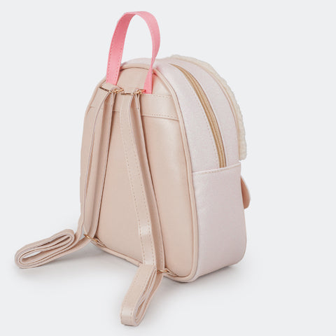 Mochila Infantil  Ovelha com Glitter Nude.