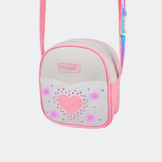 Bolsa Infantil com Led Pampili Seja Luz Strass Glitter Branca e Rosa Neon - bolsa de led pendurada