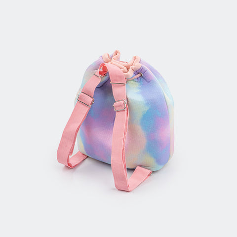 Mochila Saco Infantil Comfy Malha Pet Tie Dye.