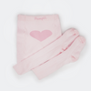 Meia Calça para Bebê Estampa Coração Rosa