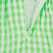 Vestido Pré-Adolescente Bambollina Xadrez Três Marias com Laço Verde e Branco - 8 a 12 Anos - vestido com forro interno