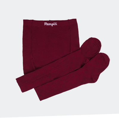 Meia Calça Infantil Pampili com Relevo Bordo.