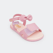 Sandália Papete Infantil Mini Fly Perfuro Laço Lilac.