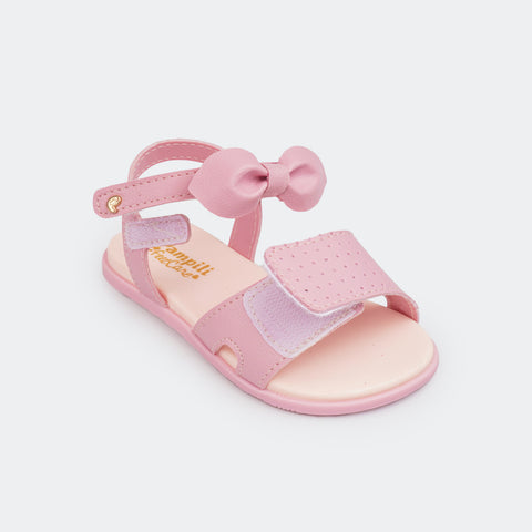 Sandália Papete Infantil Mini Fly Perfuro Laço Lilac.