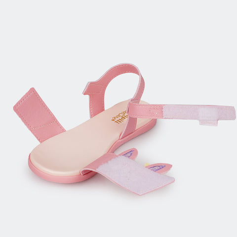 Sandália Papete Infantil Pampili Mini Fly Óculos em Coração Rosa Chiclete - sandália aberta