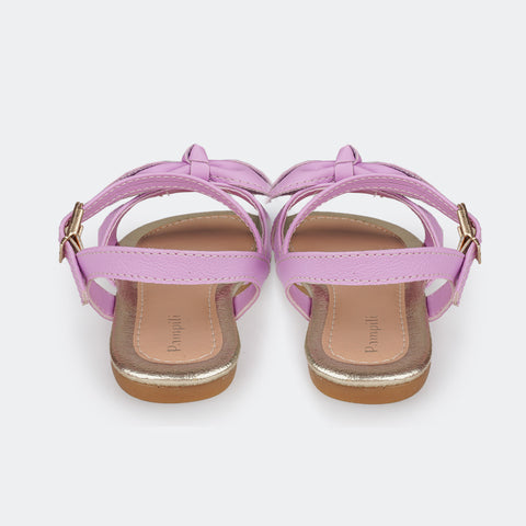 Sandália Infantil Pampili Primeiros Passos Mili Laços Lilás - foto de trás da sandália lilás