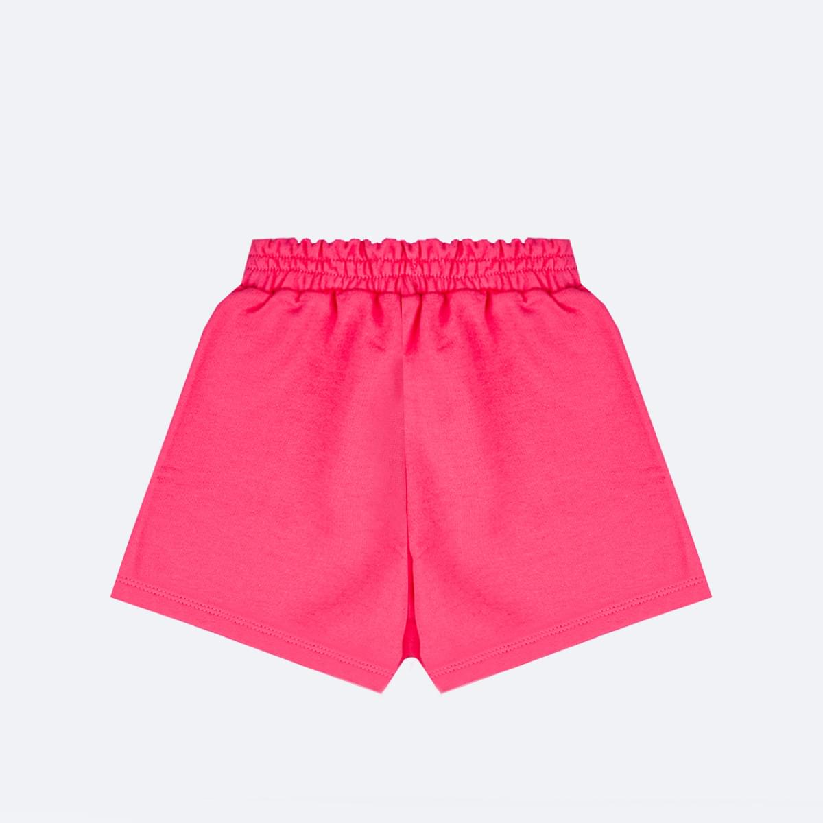 Short Infantil Pampili Lateral Strass Pink - traseira do short infantil