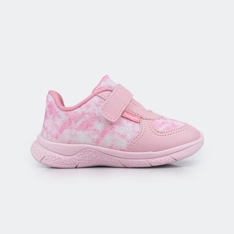 Tênis Infantil Flash Comfy Tie Dye Velcro Lilac Colorido.