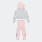 Conjunto Moletom Infantil Infanti Fashion Capuz Cinza e Rosa Claro - costas conjunto inverno