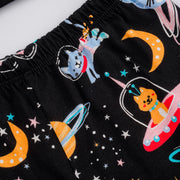 Pijama Kids Alakazoo Brilha no Escuro Space Preto - cós do short com elástico