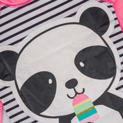 Biquíni Infantil Tip Top Manga Longa Panda Rosa e Listrado - estampa de panda